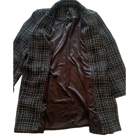 Ever New Melbourne Jacket Womens 12 Cottage Core Dark Plaid Double Breasted Coat - Picture 6 of 15